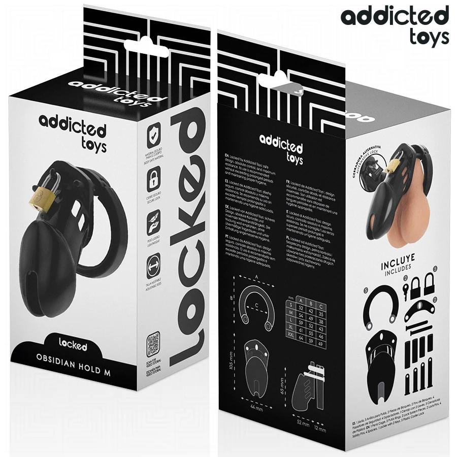 ADDICTED TOYS LOCKED - GABBIA PER PENE OBSIDIAN HOLD TAGLIA M